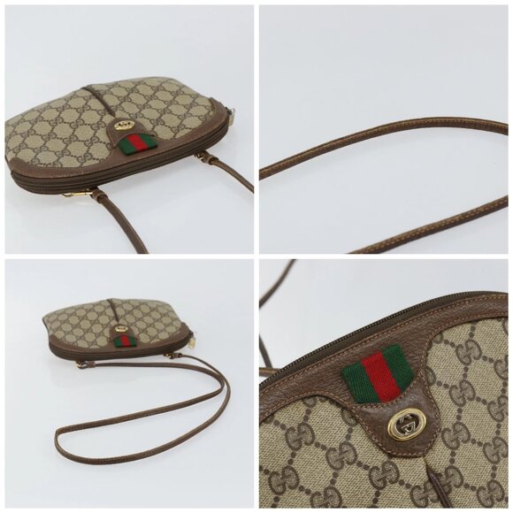 GUCCI GG Supreme Web Sherry Line Bag PVC Beige Gold 904 02 047 Auth 144351 - Picture 16 of 16